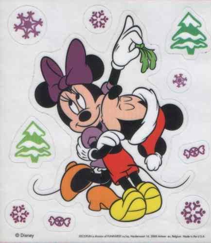 Καρτέλα 14,5*21,5 εκατοστών με Χριστουγεννιάτικα αυτοκόλλητα Μίκυ και Μίνι